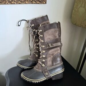 Sorel Conquest Carly Tall Waterproof Boots Winter Snow Outdoor Women's Size 7